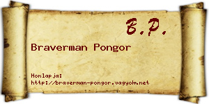 Braverman Pongor névjegykártya
